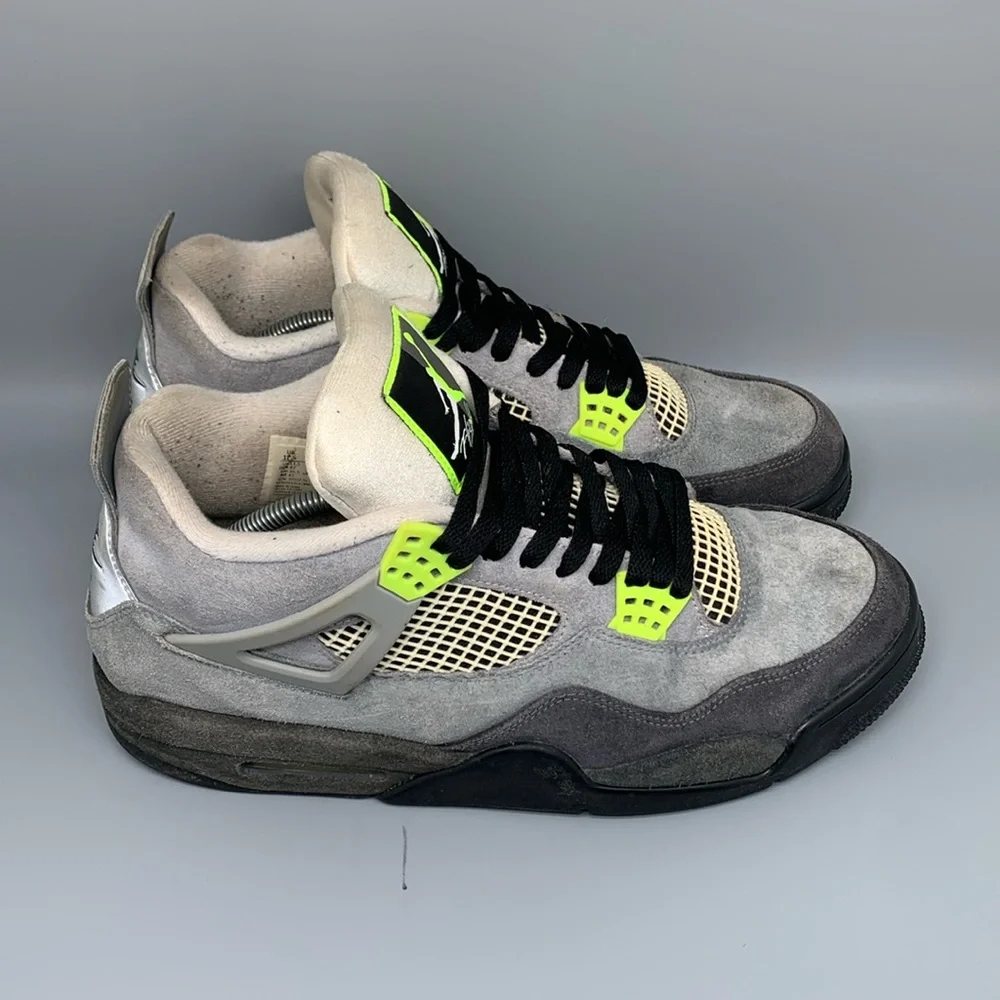 Jordan‎ 4 Retro SE Neon Gray Basketball Shoes CT5342-007 Men's Sz 12.5